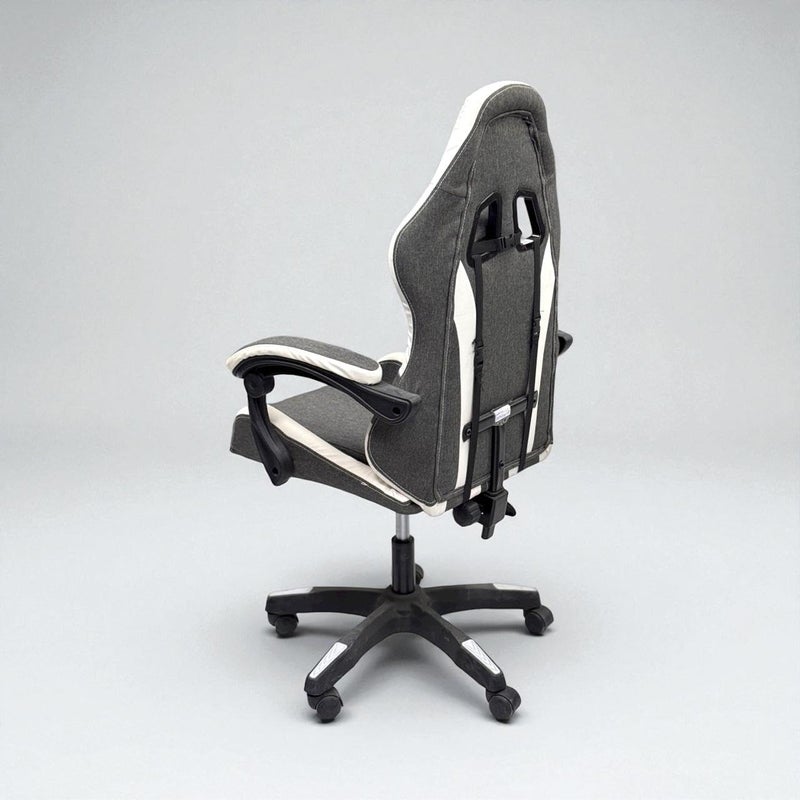 MAF furniture Perfect Gaming Chair - Grey and White Ergonomic Design with Lumbar Support - Image 3
